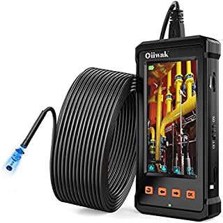 50FT Industrial Endoscope, Oiiwak Borescope Camera for Pipe Sewer Drain Plumbing Inspection 1080P HD 4.3inch LCD Screen Waterproof IP68 Endoscope Snake Camera with 6 LED Lights(15m)