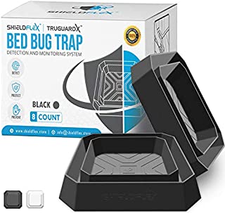Bed Bug Trap  8 Pack | TruGuard X Bed Bug Interceptors (Black) | Eco Friendly Bed Bug Traps for Bed Legs | Reliable Insect Detector, Interceptor, and Monitor for Pest Control and Treatment