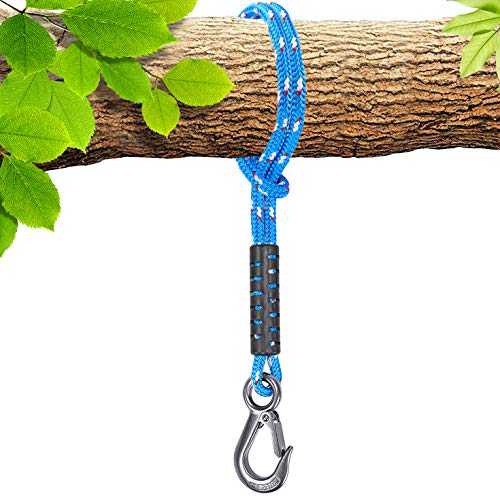 BeneLabel Tree Swing Rope, 2500 LB Capacity, Hammock Tree Swing Hanging Strap, Heavy Duty Hook, 440 LB Capacity, for Indoor Outdoor Swing Hammock Playground Set Accessories, 1.64 ft, 1 Pcs