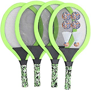 Garneck 2 Sets Badminton Racket for Children Indoor Outdoor Sport Game Racquet Play Game Beach Toys