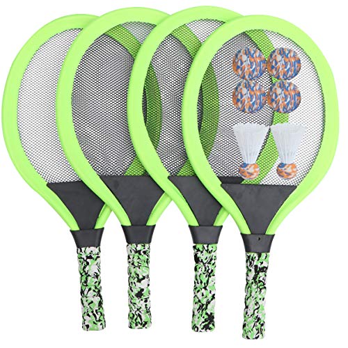 Garneck 2 Sets Badminton Racket for Children Indoor Outdoor Sport Game Racquet Play Game Beach Toys