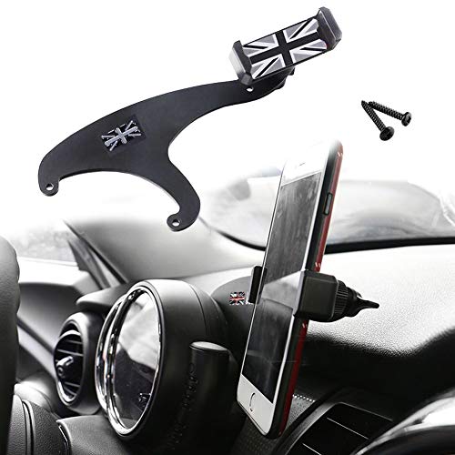 GTinthebox Smartphone Cell Phone Cup Mount Holder with Cradle Rotatable Clip (Black & Gray Union Jack Flag Style, 3.5-5.5 Inch Phone) for Mini Cooper F54 F55 F56 F57, 1 Pack