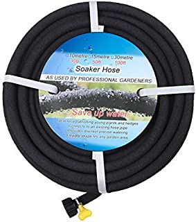 BUYOOKAY Soaker Hose 100ft with 1/2 Diameter Interface Saves 70% Water Great for Gardens/Flower Beds Black (100' x 1/2