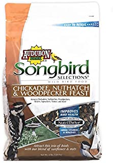 Audubon Park Songbird Selections 12124 Chickadee, Nuthatch and Woodpecker Feast Wild Bird Food, 4-Pound