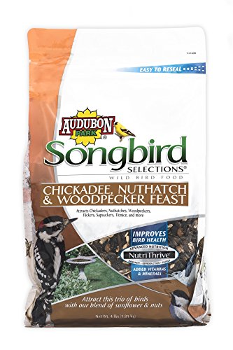 Audubon Park Songbird Selections 12124 Chickadee, Nuthatch and Woodpecker Feast Wild Bird Food, 4-Pound