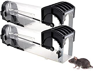 Humane Mouse Trap That Work - 2 Pack - Best No Kill Rodent Catcher Rats Mice Live Traps Catch and Release Indoor Outdoor Cruelty Free Reusable, Safe for Kids and Pets, Trampa para Ratones, Large Size