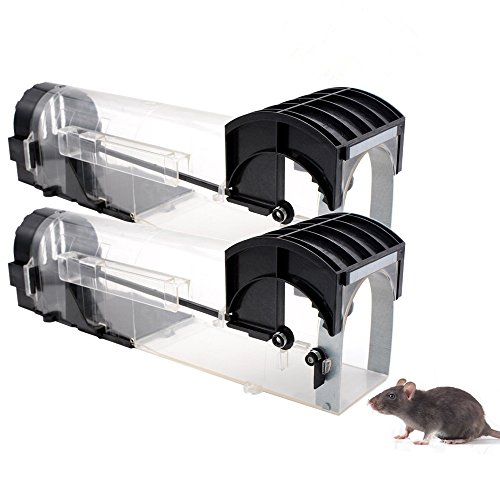 Humane Mouse Trap That Work - 2 Pack - Best No Kill Rodent Catcher Rats Mice Live Traps Catch and Release Indoor Outdoor Cruelty Free Reusable, Safe for Kids and Pets, Trampa para Ratones, Large Size