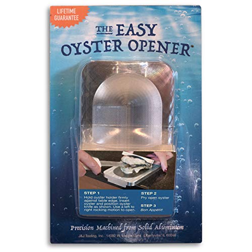 The EZ-OYSTER Easy Oyster Opener Shucking Tool  Solid Aluminum Construction; Dishwasher Safe