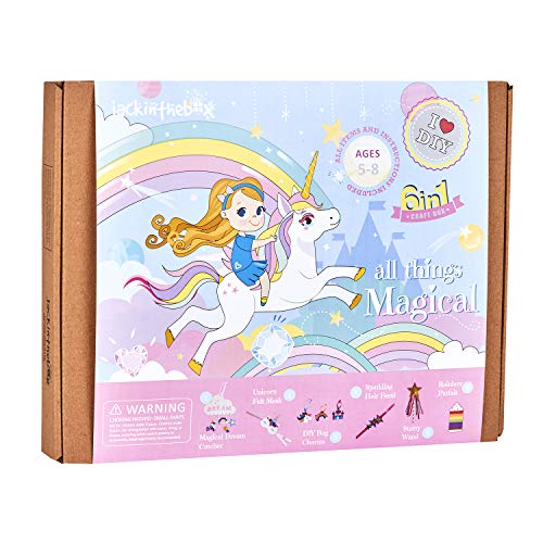 jackinthebox Unicorn Gifts for Girls | 6-in-1 Premium Craft Kit | Arts and Crafts for Girls Aged 5 6 7 8 9 10 Years