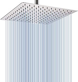 Voolan Rain Shower Head - California Compliant 1.8 GPM - 12 Inches Large Rainfall Shower Head Made of 304 Stainless Steel - Perfect Replacement For Your Bathroom Shower Heads (Chrome)