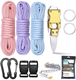 WEREWOLVES Paracord Knife Bracelet Making Kit - Survival Bracelet,Paracord Lanyards, Monkey Fist, Dog Collar Crafting Set with Buckles and Carabiner for Adult