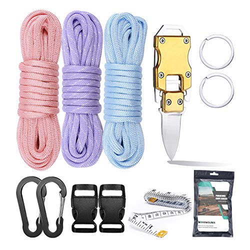 WEREWOLVES Paracord Knife Bracelet Making Kit - Survival Bracelet,Paracord Lanyards, Monkey Fist, Dog Collar Crafting Set with Buckles and Carabiner for Adult