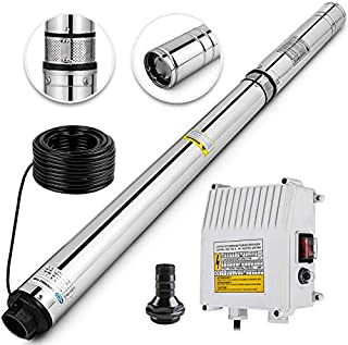 Happybuy Well Pump 3 HP 220V Submersible Well Pump 630ft Head 42GPM Stainless Steel Deep Well Pump for Industrial and Home Use