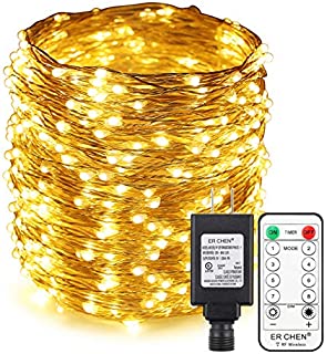 ER CHEN 165ft Led String Lights, 500 Led Fairy Starry Lights on 50M Silvery Copper Wire String Lights for Christmas (Warm White)