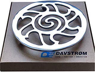 Metal Trivet for Hot Dishes - Decorative Kitchen Trivets for Hot Pots and Pans Non-rust Non-Slip Rubber cushioned 6.75 Inch Trivets for Kitchen Counter and Dining Table - Teapot Stand - Plant Trivet