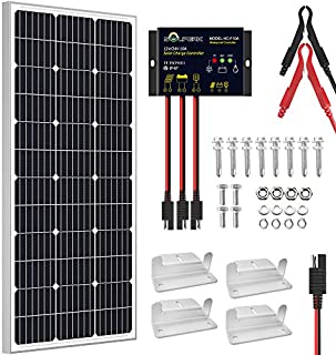 SOLPERK 100W Solar Panel 12V, Monocrystalline Solar Panel Kit with High Efficiency Module PV Power for Battery Charging, Off Grid Solar Panels for RV, Boat, Camper, Roof, Cabin, Shed, Home