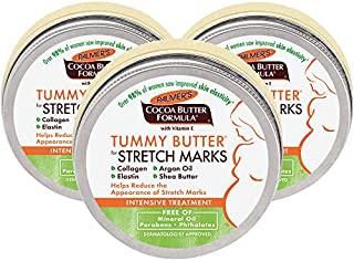 Palmer's Cocoa Butter Formula Tummy Butter Balm for Stretch Marks and Pregnancy Skin Care, 4.4 Ounces (Pack of 3)