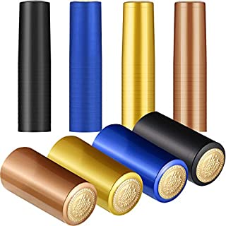 200 Pieces PVC Heat Shrink Capsules Wine Shrink Wrap Wine Bottle Capsules Shrink Caps for Wine Cellars and Home Use (Black, Navy Blue, Gold, Rose Gold)