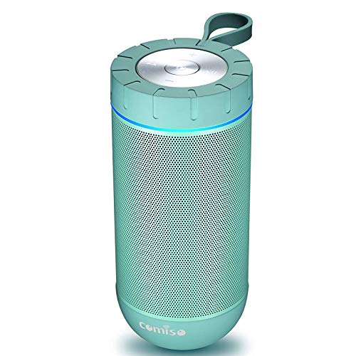 COMISO Waterproof Bluetooth Speakers Outdoor Wireless Portable Speaker with 20 Hours Playtime Superior Sound for Camping, Beach, Sports, Pool Party, Shower (Mint)