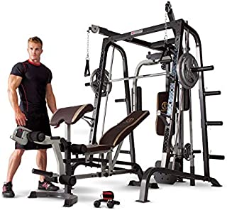 Marcy Smith Cage Workout Machine Total Body Training Home Gym System with Linear Bearing Md-9010G, Silver (MD-9010)