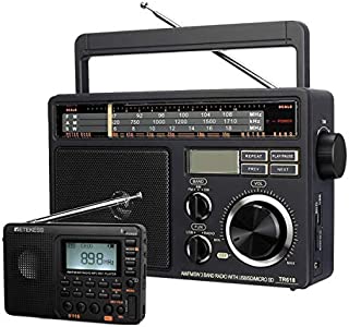 Retekess V115 Digital AM FM Radio, Portable Shortwave Radio, Support TF Card and Recording, and TR618 Tabletop Shortwave Radio, Personal AM FM SW Radio, Powered by AC or D Battery