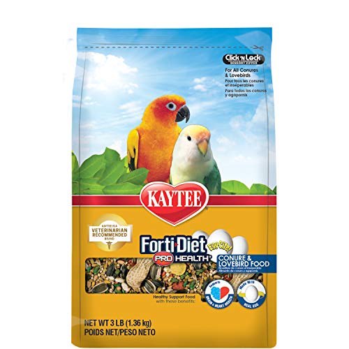 Kaytee Forti-Diet Pro Health Egg-Cite! Conure & Lovebird Food, 3-Lb Bag