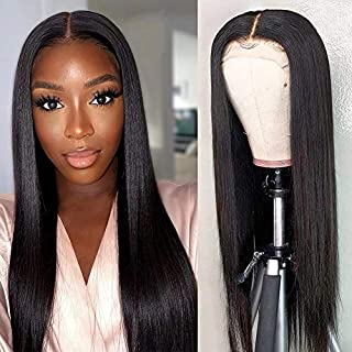 Lace Front Wigs Human Hair Pre Plucked with Baby Hair 20inch Deep Middle Part Lace Wig 150% Density Brazilian Straight Lace Front Human Hair Wigs for Black Women