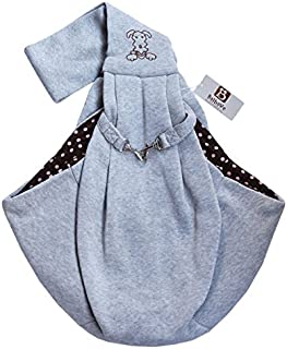 Bro'Bear Hands-Free Reversible Small Dog Cat Sling Carrier Bag Travel Tote Soft Comfortable Puppy Kitty Rabbit Double-Sided Pouch Shoulder Carry Tote Handbag, Grey