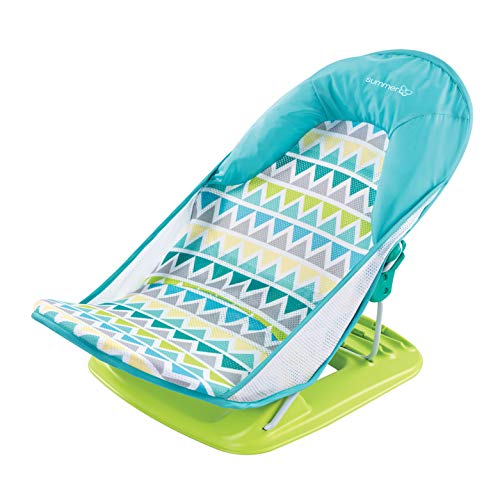 Summer Deluxe Baby Bather (Triangle Stripes)  Bath Support for Use in the Sink or Bathtub  Includes 3 Reclining Positions