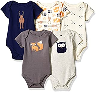 Hudson Baby Unisex Cotton Bodysuits, Forest, 3-6 Months