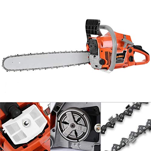 52cc Gas Chainsaws, 2700w Gasoline Chainsaw Chain Saw Powered Handheld Cordless Petrol Gasoline Chain Saw with Aluminum Crankcase New