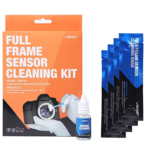 UES VSGO DDR24 DSLR or SLR Camera Full-Frame Sensor Cleaning Kit (12 X Full Frame Sensor Cleaning Swabs + 15ml Sensor Cleaner)