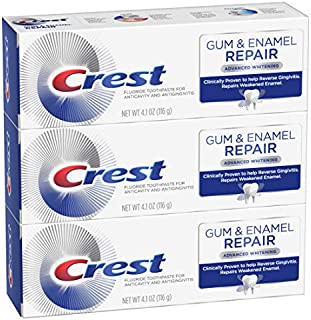 Crest Gum & Enamel Repair Toothpaste, Advanced Whitening, 4.1oz (Pack of 3) ( Packaging May Vary )