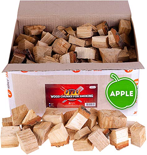 Zorestar Apple Wood Chunks for Smokers 15 lb - 100% Natural Smoking Wood for Grilling and Cooking - Size of Chunks 2-3''