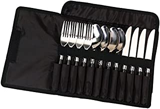 Coleman Stainless Steel Flatware Set with Plastic Handles, 12-Piece , Black