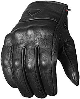 Men's Premium Leather Street Motorcycle Protective Cruiser Biker Gel Gloves XL