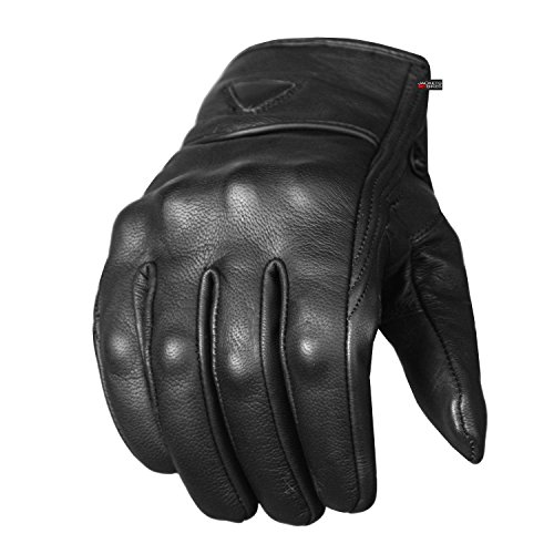 Men's Premium Leather Street Motorcycle Protective Cruiser Biker Gel Gloves XL