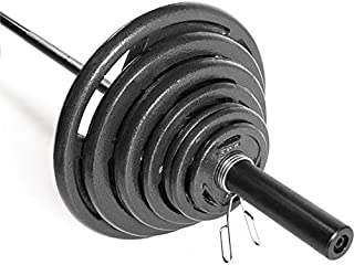 CAP Barbell Grip Plate Olympic Weight Set, 300 Lb, Medium, Black