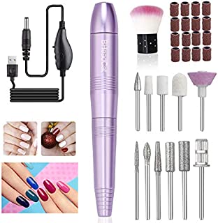 Professional Nail Drill Set Electric Nail Drill Machine Portable Nail File Kit for Acrylic Nails Gel Nails Glazing Nail Art Polisher Sets, 20000RPM, Nail Drill Pen for Women Girls Home Salon Use