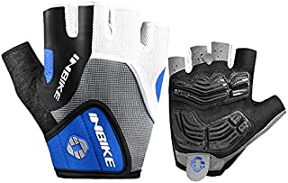 INBIKE 5mm Gel Pad Half Finger Bike Bicycle Cycling Gloves Blue XX-Large