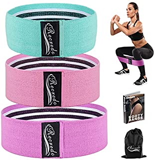 Recredo Booty Bands, Non Slip Resistance Bands for Legs and Butt, Workout Bands Exercise Bands Glute Bands for Women, 3 Pack - Training Ebook and Video Included