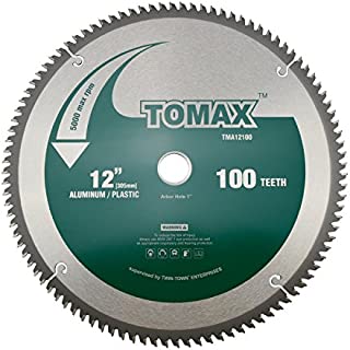 TOMAX 12-Inch 100 Tooth TCG Aluminum and Non-Ferrous Metal Saw Blade with 1-Inch Arbor