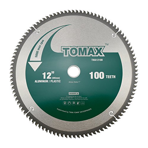 TOMAX 12-Inch 100 Tooth TCG Aluminum and Non-Ferrous Metal Saw Blade with 1-Inch Arbor