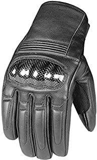 Men's Premium Leather Street Cruiser Motorcycle Palm Sliders Biker Gloves L