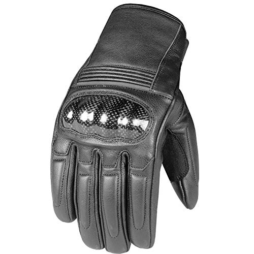 Men's Premium Leather Street Cruiser Motorcycle Palm Sliders Biker Gloves L