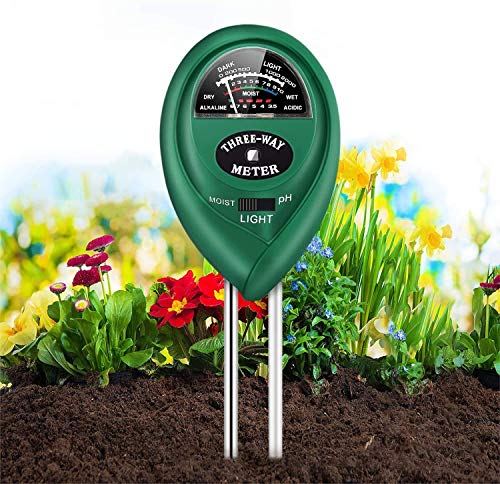 PentaBeauty Soil pH Meter, 3-in-1 Soil Tester with Moisture, Light and PH Soil Test Kit for Garden, Farm, Lawn, Indoor & Outdoor, Soil Moisture Meter