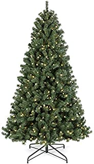 Best Choice Products 7.5ft Pre-Lit Instant Setup No Fluff Hinged Artificial Spruce Christmas Tree w/ 550 LED Lights, 1,346 Memory Steel Tips, Metal Stand