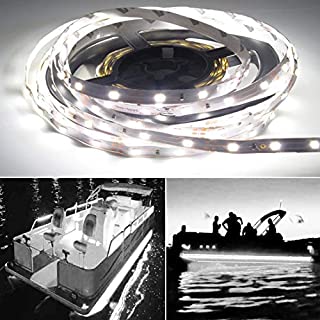 Seapon Pontoon Boat Light, Marine Led Light Strip for Duck Jon Bass Boat Sailboat Kayak Led Flex Lighting for Boat Deck Light Accent Light Courtesy Interior Lights Fishing Night, White,12v, 5m(16.4ft)