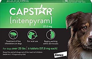Capstar Fast-Acting Oral Flea Treatment for Large Dogs, 6 Doses, 57 mg (26-125 lbs)