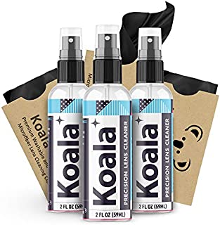 Koala Eyeglass Lens Cleaner Spray Kit | American Made | 6 Ounces + 3 Koala Cloths | Streak and Alcohol Free | Carefully Engineered Glasses Cleaner | Safe for All Lenses